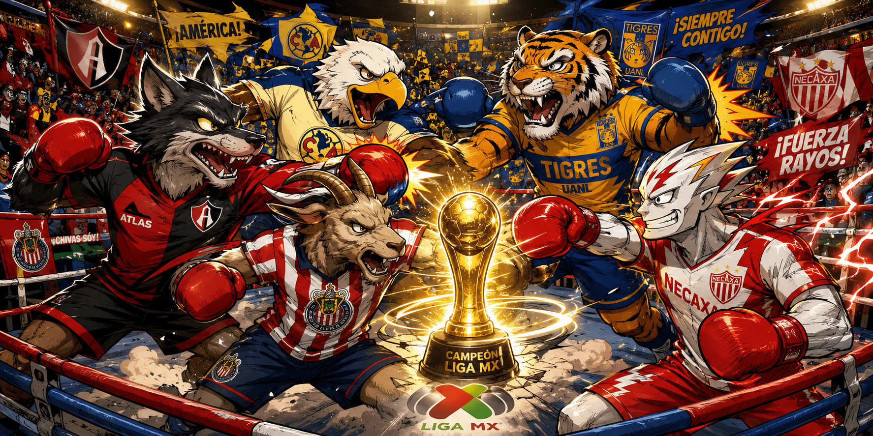 Mascotas peleando por la copa